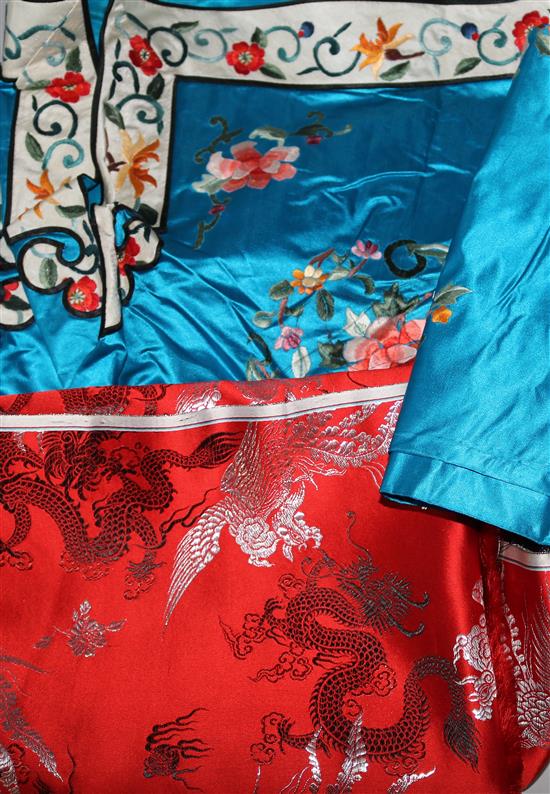 A Chinese embroidered pyjama set & mixed embroidery